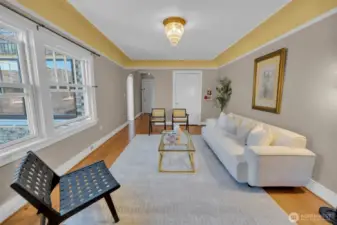 View of Spacious living room and entry
