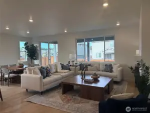 Great room view from entrance staged