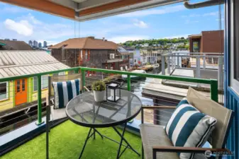 Second floor deck.. .perfect for morning coffee!