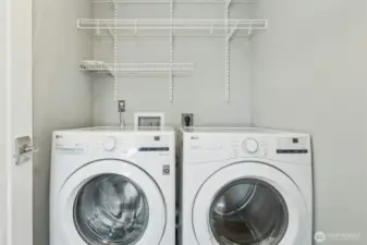 Washer and Dryer conveniently located in Upper Level