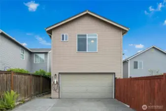 Garage at the back of home