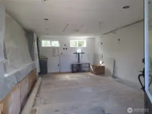 Interior of studio, finishing remodel