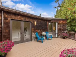 Whether you're connecting with nature, catching some sun during the warmer months or just needing some fresh ir, this upper deck gives you great space to just sit out and relax.
