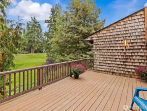 Cedar shake siding allows the home to blend in.