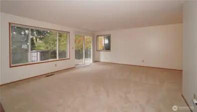 Living Room with slider to deck