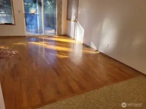 Hardwood under carpet in very good conedition