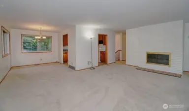 Living with fireplace