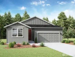 Rendering shows elevation of home but color and finishes may vary.