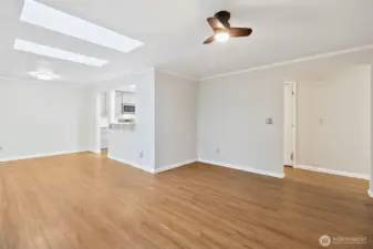 Dining room.  The engineered flooring is very pretty.