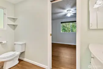 Continental bath looking towards the bedroom.