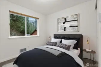 This bedroom has been virtually staged.