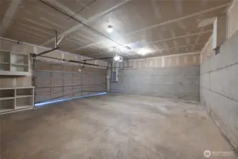 oversized attached 2-car garage