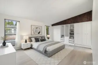 Primary suite has plenty of built-ins for extra storage