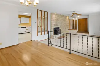 Hardwood floor in the dining room