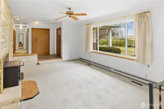 Large window brings in natural light