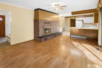 fireplace in the family room