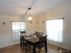 Large dining room.  This table seats 6!  Updated lighting throughout the home!
