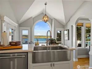 The unique vaulted ceilings are adding to the classic feel of this home.