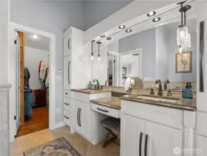 Walk in closet right off the primary bathroom.