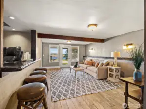 Sit at the counter to sip a drink or have a meal when you are watching a movie.