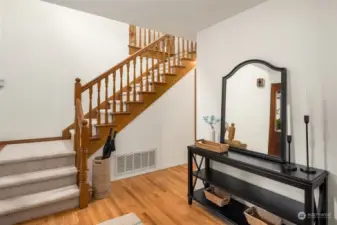 Oak Hardwoods in Entry, Kitchen, Nook and Powder Bath