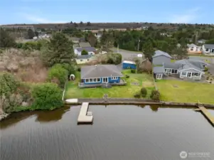 Aerial view of home from Lake Minard