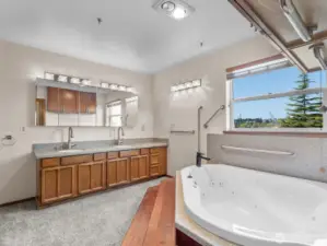 Large soaking tub
