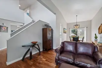 Dining room and living area flow together