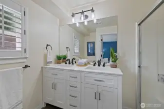 Remodeled Primary Bath w/ dual vanity