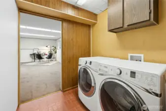 Lower level laundry.  Washer & dryer included.