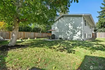 Spacious fenced yard.