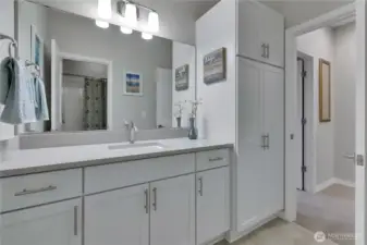 3rd full bathroom includes double vanity and separate shower/WC area.