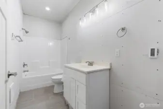 Bathroom with heated floor
