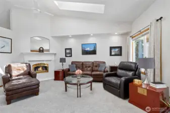 Gas fireplace in the living room.