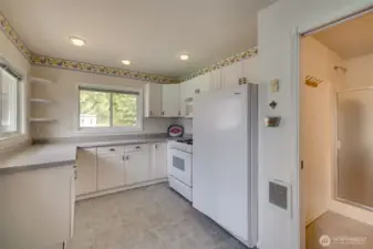 This is the kitchen in the pool house.