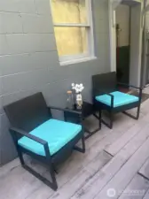 Outdoor area off residential units.