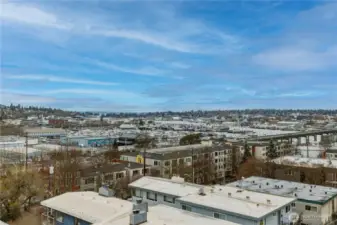 Main floor deck views of the Olympic Mountains and Ship Canal