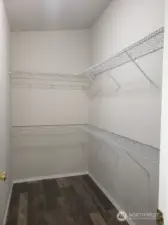 Very Nice Roomy Primary Master Walk In Closet.