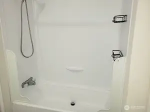 A View of the Main Guest Bathroom Showing the Newer Shower / Tub Combination.