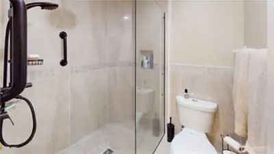 Toilet room w/ walk-in shower