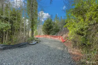 Brand new gravel access road.