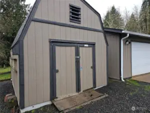 Garden shed for the lawn equipment