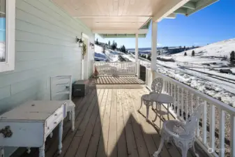 Covered porch looking to the east towards Ellensburg...