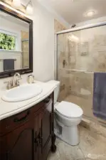 Spacious updated primary bathroom