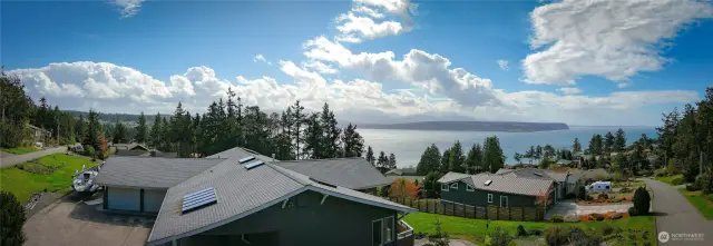 You can see Diamond Point and on clear nights on to the Straits