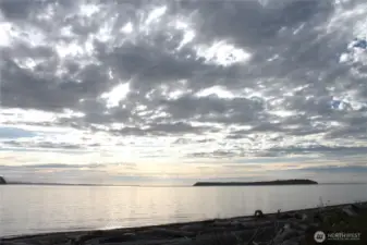 Lovely place to watch the sunset on the community beach