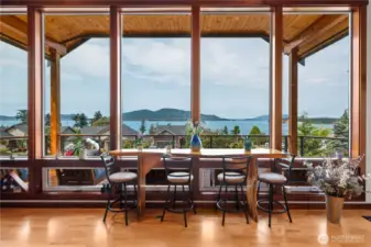 Spectacular views from the great room of the Guemes Channel.
