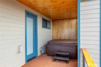 Enjoy the stunning deck views in your hot tub.