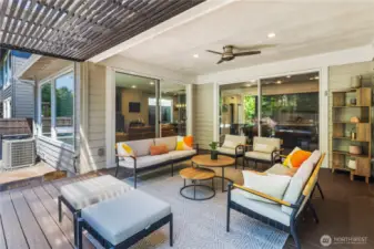 Waterproofed back covered patio