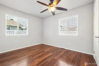 second bedroom with hardwoods (was used as an office).